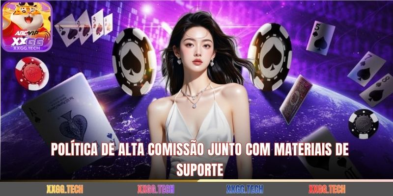 Política de alta comissão junto com materiais de suporte
