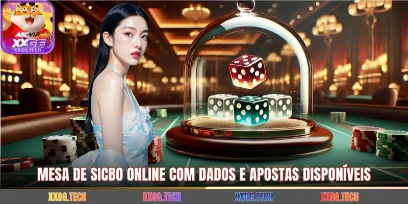 Mesa de sicbo online com dados e apostas disponíveis